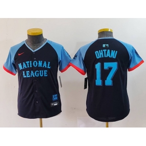 Youth Los Angeles Dodgers #17 Shohei Ohtani Navy 2024 All Star Limited Stitched Jersey