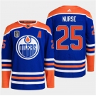 Men's Edmonton Oilers #25 Darnell Nurse Royal 2024 Stanley Cup Final Patch Stitched Jersey