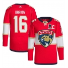 Men's Florida Panthers #16 Aleksander Barkov Red Home 2024 Stanley Cup Champions Stitched Jersey