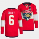 Men's Florida Panthers #6 Mike Reilly Red Home 2024 Stanley Cup Champions Stitched Jersey