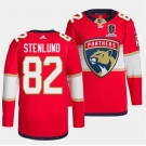 Men's Florida Panthers #82 Kevin Stenlund Red Home 2024 Stanley Cup Champions Stitched Jersey