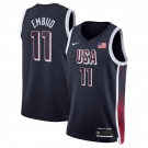 Men's USA Basketball #11 Joel Embiid Navy 2024 Swingman Stitched Jersey