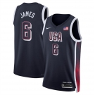 Men's USA Basketball #6 LeBron James Navy 2024 Swingman Stitched Jersey