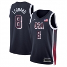 Men's USA Basketball #8 Kawhi Leonard Navy 2024 Swingman Stitched Jersey