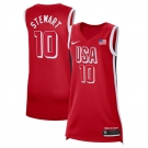 Women's USA Basketball #10 Breanna Stewart Red 2024 Swingman Stitched Jersey