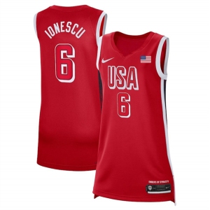 Women's USA Basketball #6 Sabrina Ionescu Red 2024 Swingman Stitched Jersey