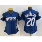 Women's Detroit Tigers #20 Spencer Torkelson 2024 Navy City Connect Cool Base Limited Stitched Jersey