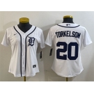 Women's Detroit Tigers #20 Spencer Torkelson White Cool Base Stitched Baseball Jersey