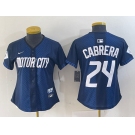 Women's Detroit Tigers #24 Miguel Cabrera Navy 2024 City Connect Cool Base Limited Stitched Jersey