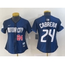 Women's Detroit Tigers #24 Miguel Cabrera Navy 2024 City Connect Cool Base Limited Stitched Jerseys