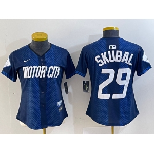 Women's Detroit Tigers #29 Tarik Skubal 2024 Navy City Connect Cool Base Limited Stitched Jersey