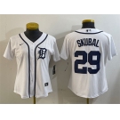 Women's Detroit Tigers #29 Tarik Skubal White Cool Base Stitched Baseball Jersey