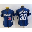 Women's Detroit Tigers #30 Kerry Carpenter Number 2024 Navy City Connect Cool Base Limited Stitched Jersey