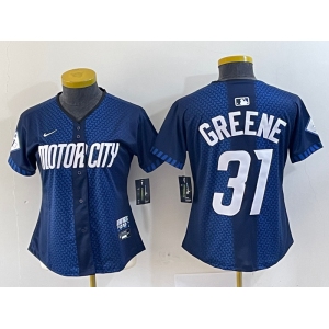 Women's Detroit Tigers #31 Riley Greene 2024 Navy City Connect Cool Base Limited Stitched Jersey