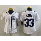 Women's Detroit Tigers #33 Colt Keith White Cool Base Stitched Baseball Jersey