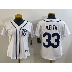 Women's Detroit Tigers #33 Colt Keith White Cool Base Stitched Baseball Jersey