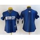 Women's Detroit Tigers Blank 2024 Navy City Connect Cool Base Limited Stitched Jersey