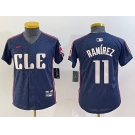 Youth Cleveland Guardians #11 Jose Ramirez Navy 2024 City Connect Limited Stitched Jersey