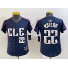 Youth Cleveland Guardians #22 Josh Naylor Number Navy 2024 City Connect Limited Stitched Jersey