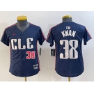 Youth Cleveland Guardians #38 Steven Kwan Navy 2024 City Connect Limited Stitched Baseball Jerseys