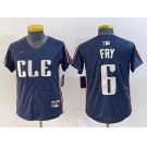 Youth Cleveland Guardians #6 David Fry Navy 2024 City Connect Limited Stitched Jersey