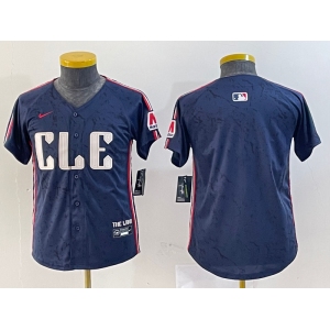 Youth Cleveland Guardians Blank Navy 2024 City Connect Limited Stitched Jersey