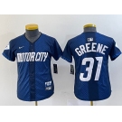 Youth Detroit Tigers #31 Riley Greene 2024 Navy City Connect Cool Base Limited Stitched Jersey