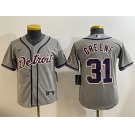 Youth Detroit Tigers #31 Riley Greene Gray Cool Base Stitched Baseball Jersey