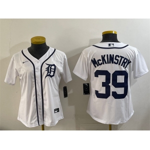 Youth Detroit Tigers #39 Zach McKinstry White Cool Base Stitched Baseball Jersey
