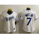 Youth Kansas City Royals #7 Bobby Witt Jr. White Cool Base Stitched Baseball Jersey