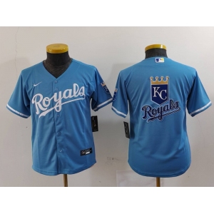 Youth Kansas City Royals Blank Light Blue Cool Base Stitched Jerseys