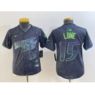 Youth Tampa Bay Rays #15 Josh Lowe Number Charcoal 2024 City Connect Limited Stitched Jersey