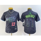 Youth Tampa Bay Rays #17 Isaac Paredes Charcoal 2024 City Connect Limited Cool Base Jerseys