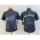 Youth Tampa Bay Rays #18 Shane McClanahan Charcoal 2024 City Connect Limited Cool Base Jersey