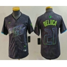 Youth Tampa Bay Rays #21 Jonny DeLuca Charcoal 2024 City Connect Limited Stitched Jersey