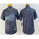 Youth Tampa Bay Rays Blank Charcoal 2024 City Connect Limited Stitched Jersey