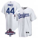 Men's Los Angeles Dodgers #44 Andy Pages White 2024 World Series Cool Base Stitched Baseball Jersey