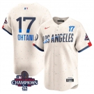 Men's Los Angeles Dodgers #50 Mookie Betts Cream 2024 World Series Champions City Connect Limited Stitched Baseball Jersey