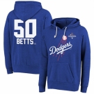 Men Los Angeles Dodgers 50 Mookie Betts Royal 2024 World Series Champions Name 26 Number Tri Blend Pullover Hoodie