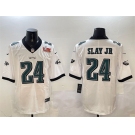 Men's Philadelphia Eagles #24 Darius Slay Jr. White 2025 Super Bowl LIX Patch Vapor Untouchable Limited Stitched Football Jersey