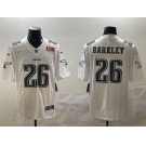 Men's Philadelphia Eagles #26 Saquon Barkley White 2025 Super Bowl LIX Patch Fashion Vapor Untouchable Limited Stitched Football Jersey