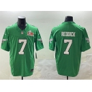 Men's Philadelphia Eagles #7 Haason Reddick Green 2025 Super Bowl LIX Patch F.U.S.E. Throwback Vapor Untouchable Limited Stitched Football Jersey