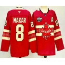 Men's Canada Hockey #8 Cale Makar Red 2025 4 Nations Face Off Authentic Jersey
