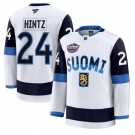 Men's Finland #24 Roope Hintz White 2025 4 Nations Face-Off Premium Stitched Jersey