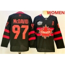 Women's Canada #97 Connor McDavid Black 2025 4 Nations Face-Off Premium With A Patch Stitched Jersey