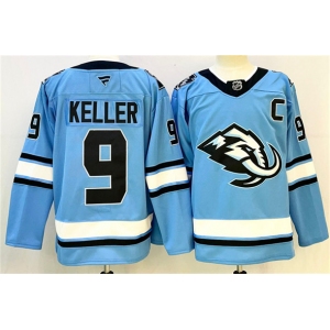 Men's Utah Mammoth #9 Clayton Keller Blue 2025 With C Patch Stitched Jersey
