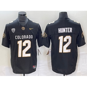Men's Colorado Buffaloes #12 Travis Hunter Black 2023 F.U.S.E. Stitched Football Jersey
