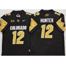 Men's Colorado Buffaloes #12 Travis Hunter Black With XII Patch 2025 F.U.S.E. Stitched Football Jersey