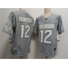 Men's Colorado Buffaloes #12 Travis Hunter Grey With XII Patch 2024 F.U.S.E Stitched Football Jersey