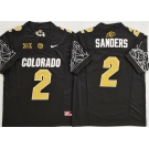 Men's Colorado Buffaloes #2 Shadeur Sanders Black With XII Patch 2025 F.U.S.E. Stitched Football Jersey
